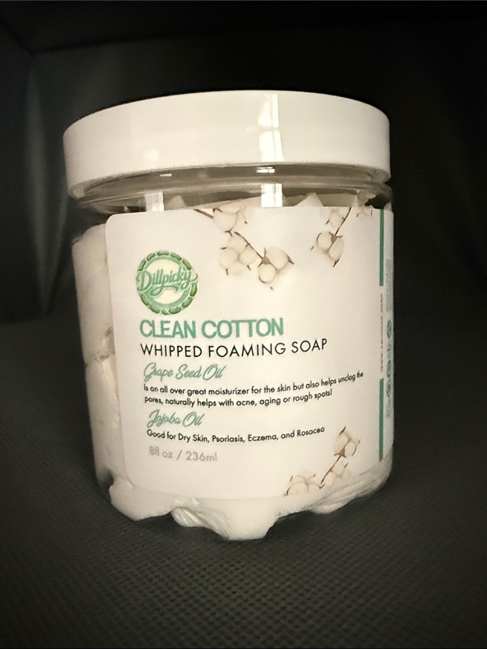 Aminnah Clean Cotton Whipped Foaming Soap - White
